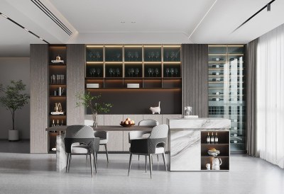 现代家居餐厅3D模型下载